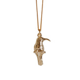 9ct Yellow Gold hand crafted Southern Double-Collared Sunbird necklace with detailed face and wing pattern.